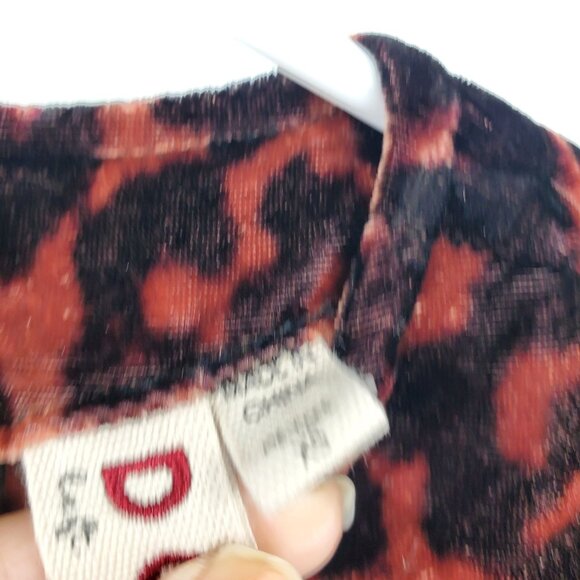 Dolan Anthropologie Charley Velvet Long Sleeved Cheetah Print Shirt XS - Picture 4 of 11